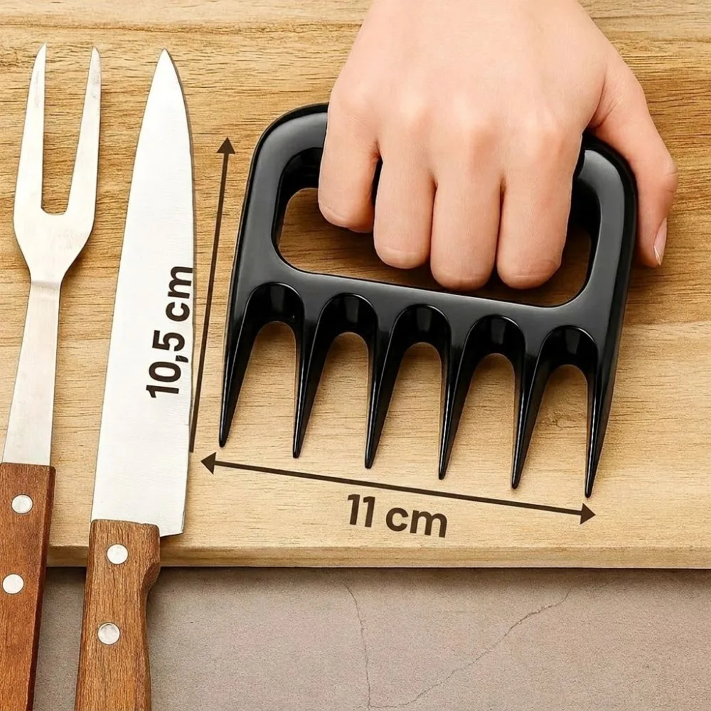 Kit 2 Garra Desfiadora para Carne Churrasco Garra de Design Anatômico Urso