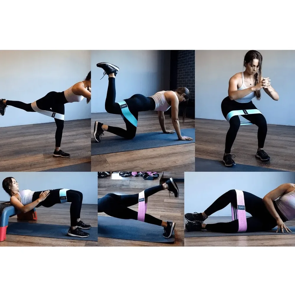 Kit 3 Faixas Elásticas de Resistência para Exercícios Academia Pilates