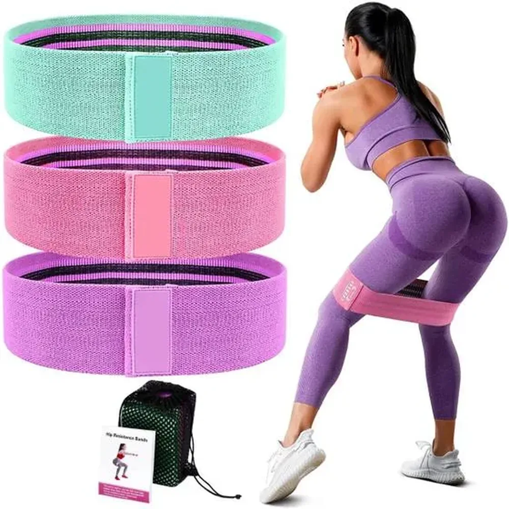Kit 3 Faixas Elásticas de Resistência para Exercícios Academia Pilates