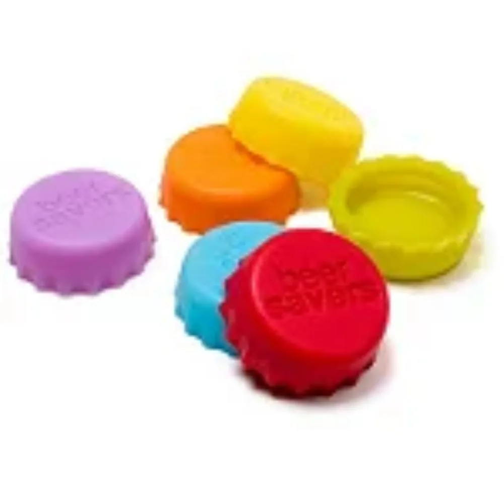 Kit 6 Tampas em Garrafas de Silicone Cerveja Refrigerante Beer Saver