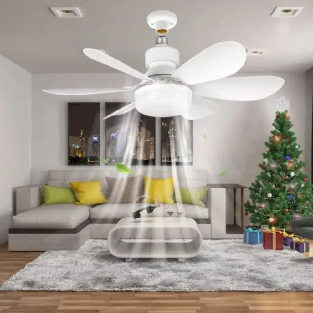 Lâmpada Ventilador de Teto Led 60w com Controle Remoto Pás Retráteis Bivolt