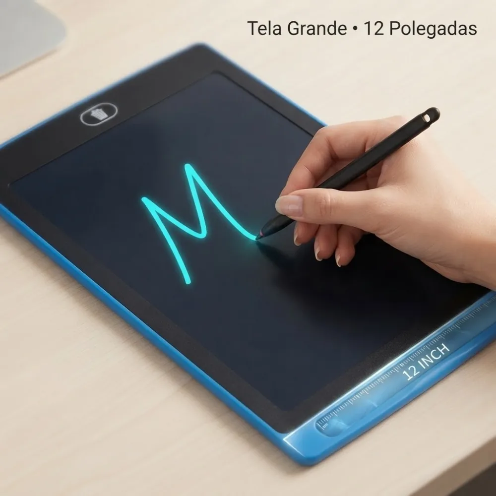 Lousa Mágica Lcd 12 Polegadas Tablet Digital com Escrita Colorida