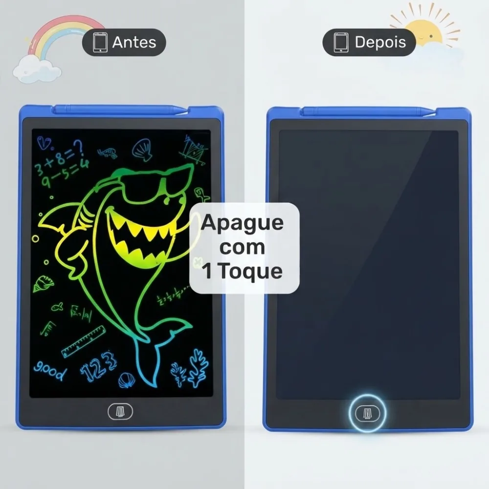 Lousa Mágica Lcd 12 Polegadas Tablet Digital com Escrita Colorida
