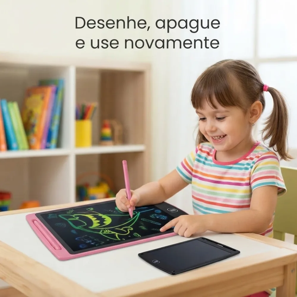 Lousa Mágica Lcd 12 Polegadas Tablet Digital com Escrita Colorida