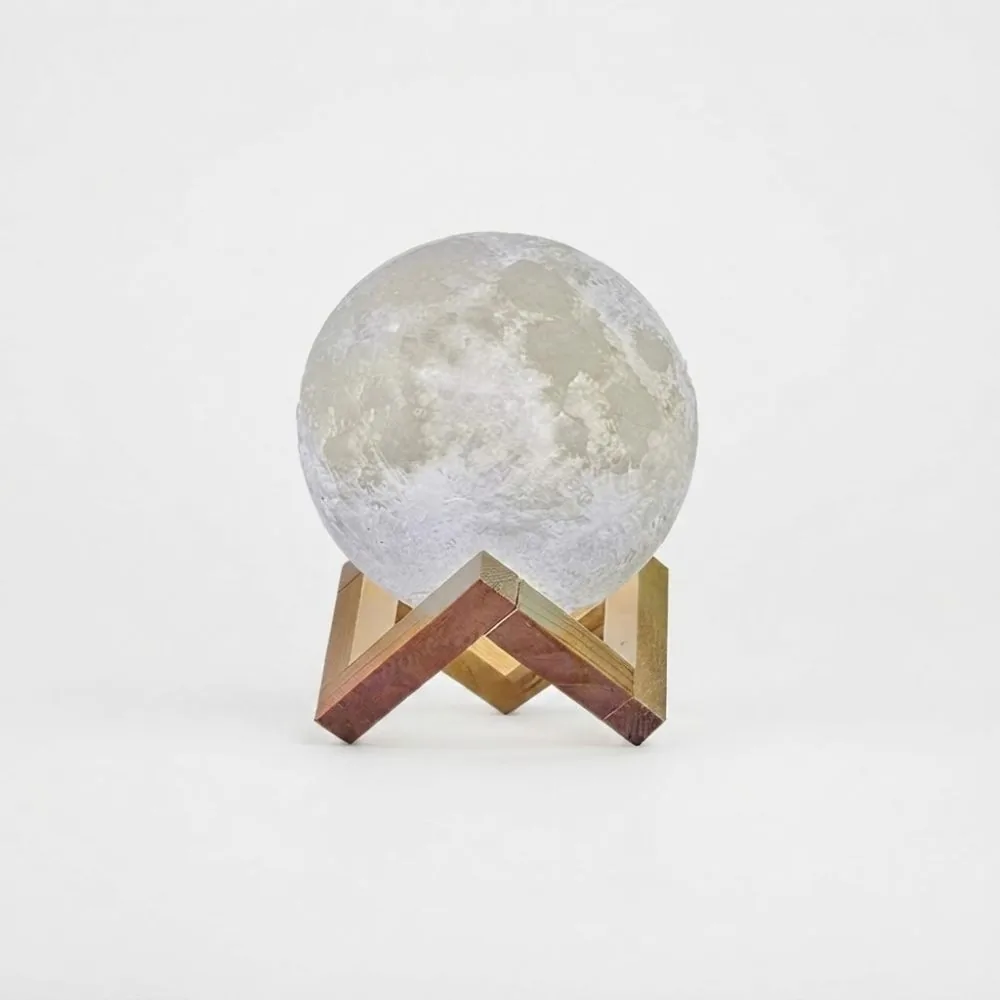 Luminária Lua Cheia 3d Realista 8cm Abajur Decorativo para Quarto e