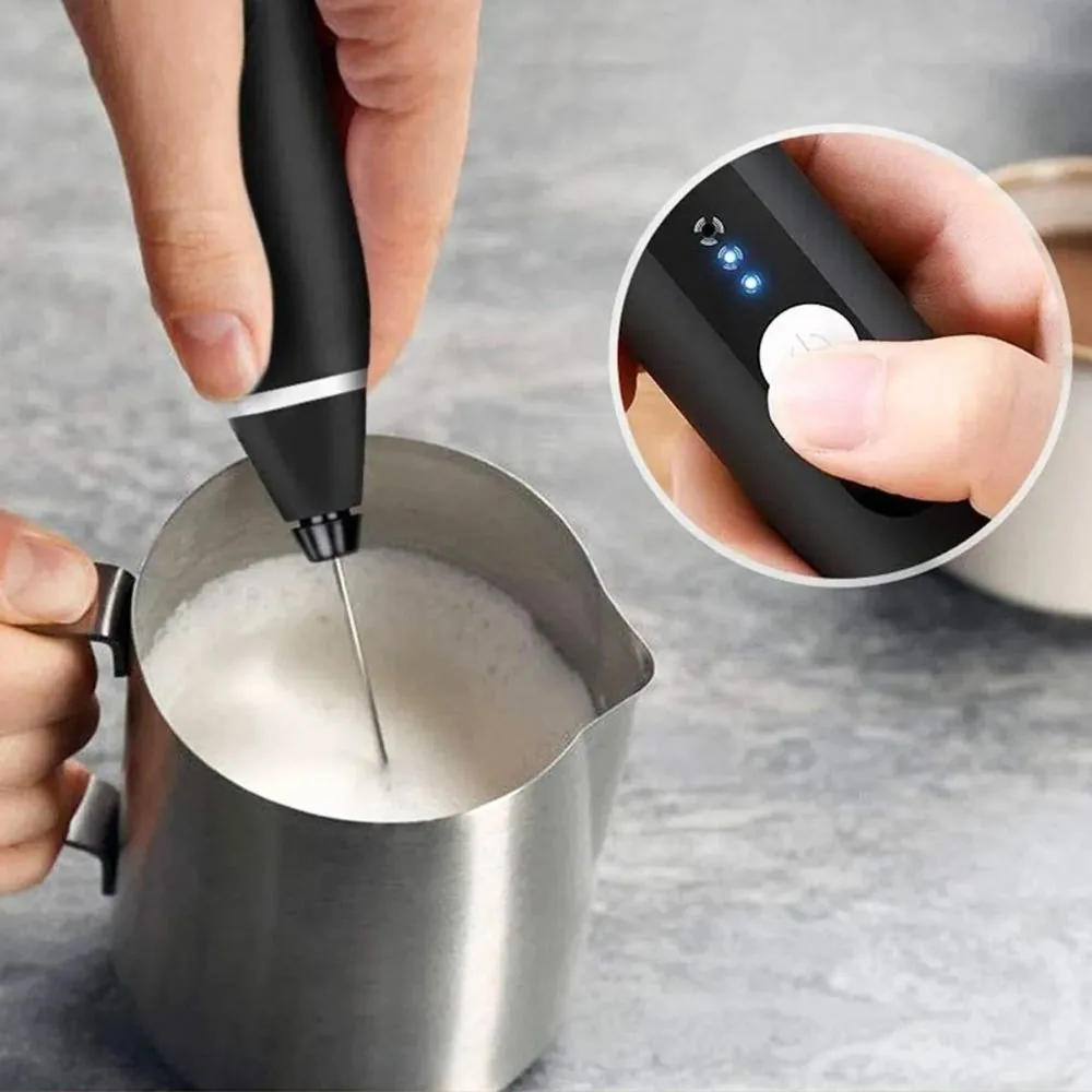 Mini Batedor Elétrico para Café Leite Cappuccino Milk Shake Recarregável