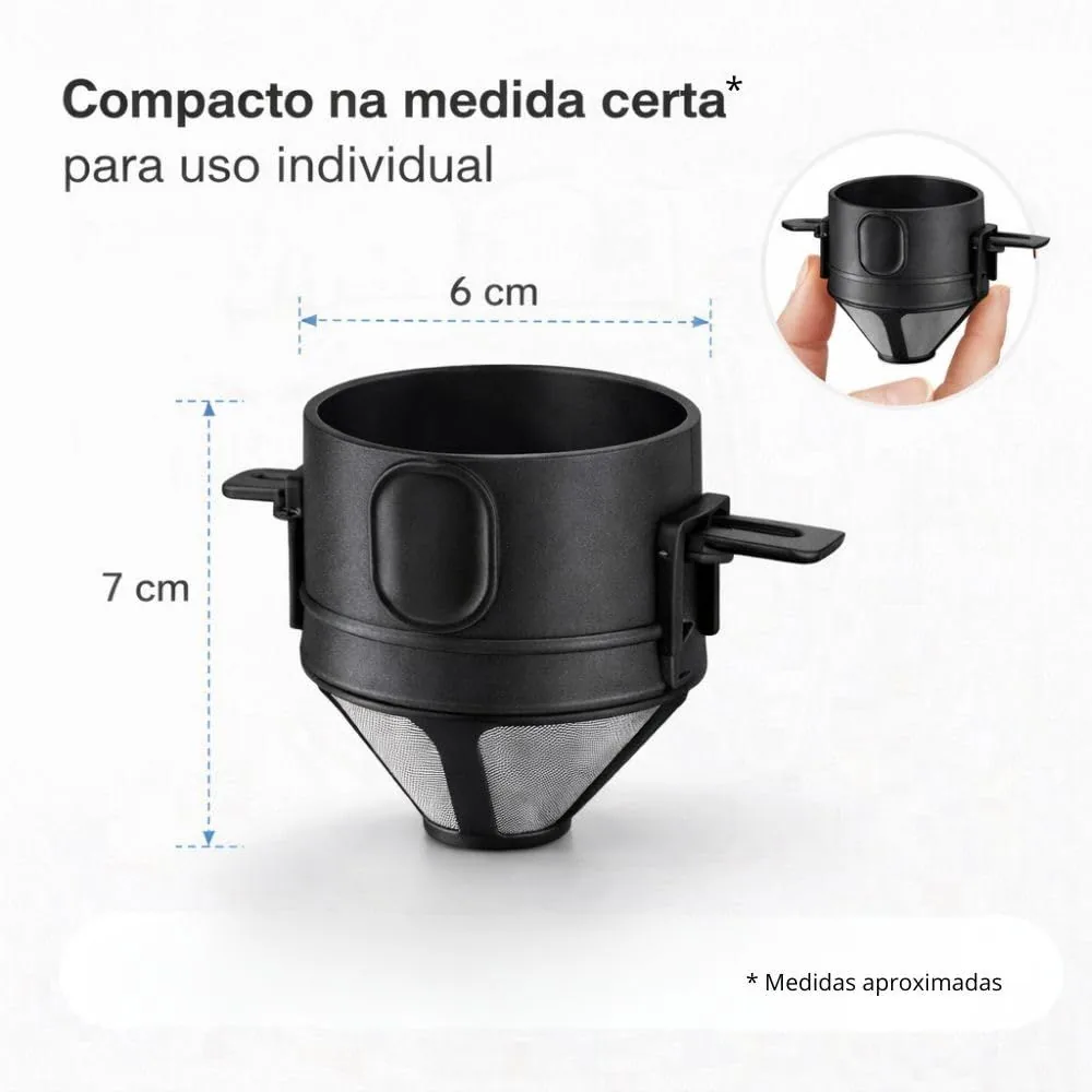Mini Coador de Café Reutilizável Aço Inox Filtro Permanente para Café Chá