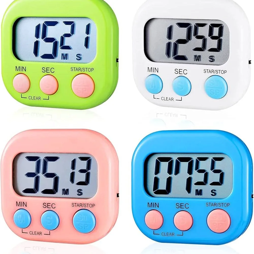 Mini Cronometro Timer Temporizador Digital Relógio Lcd para Mesa