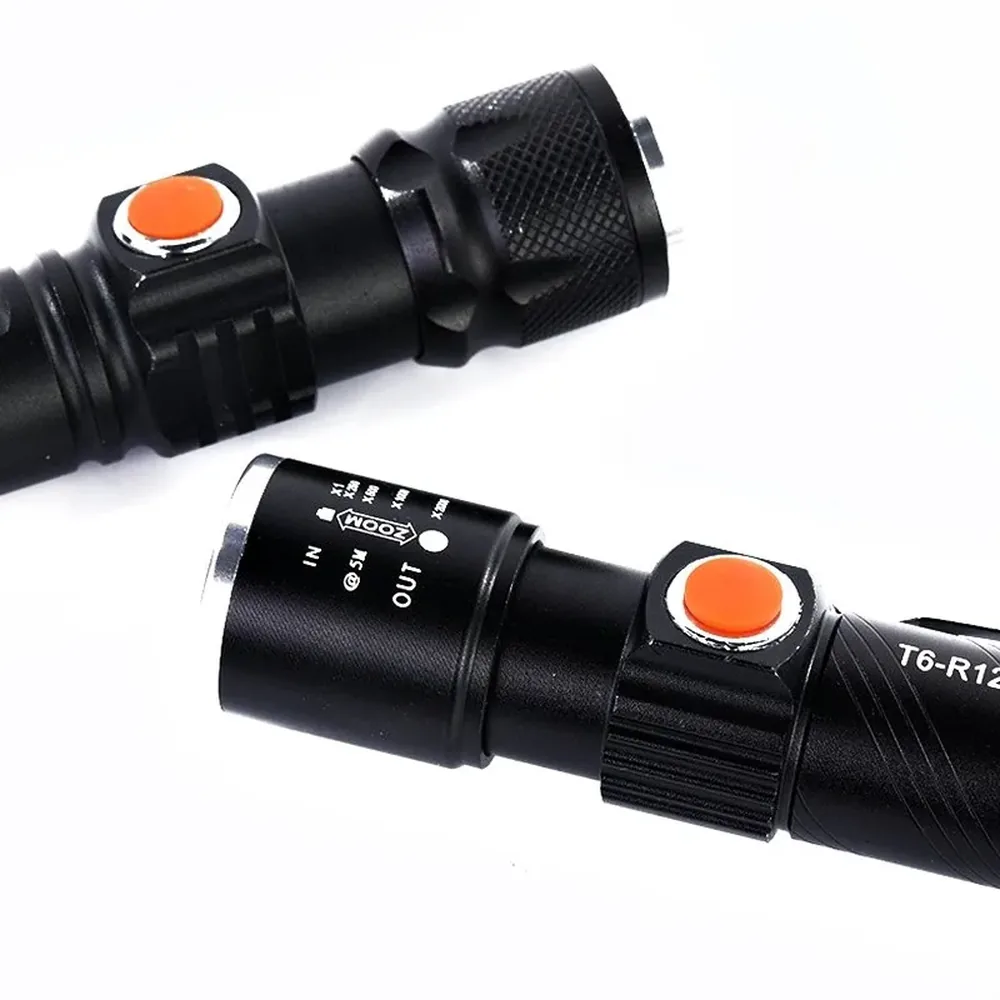 Mini Lanterna Led Tática Potente Recarregável Usb com Zoom
