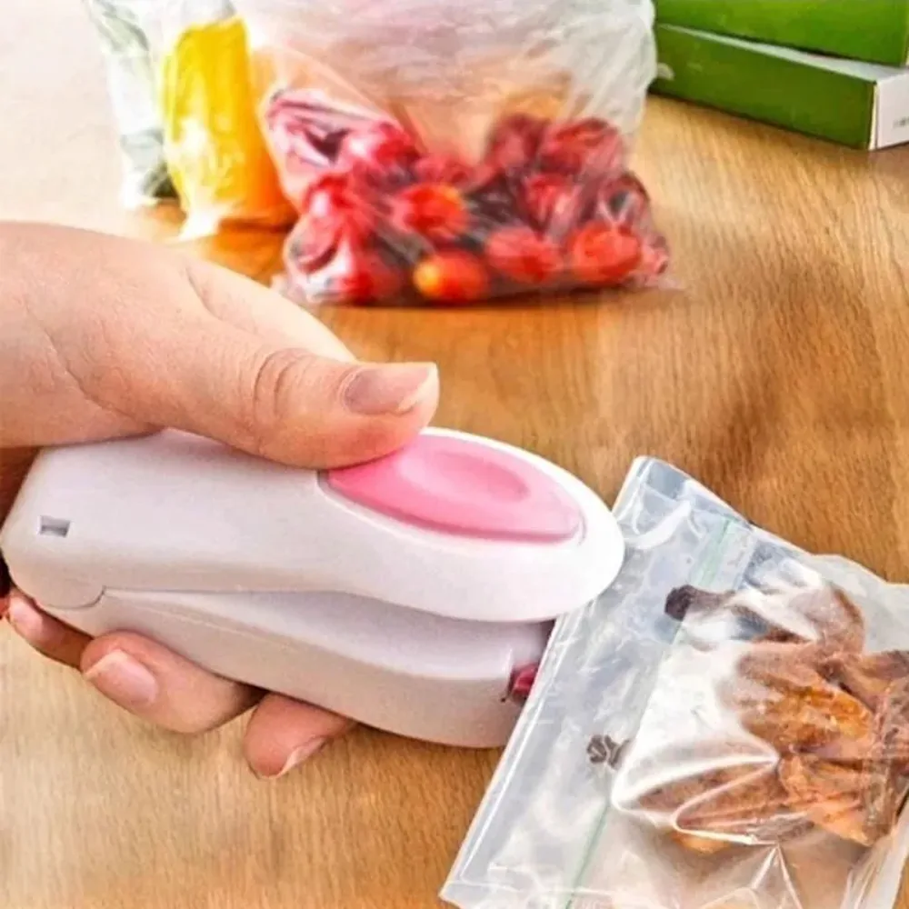 Mini Seladora Portátil para Embalagens Plásticas com Aquecimento Rápido