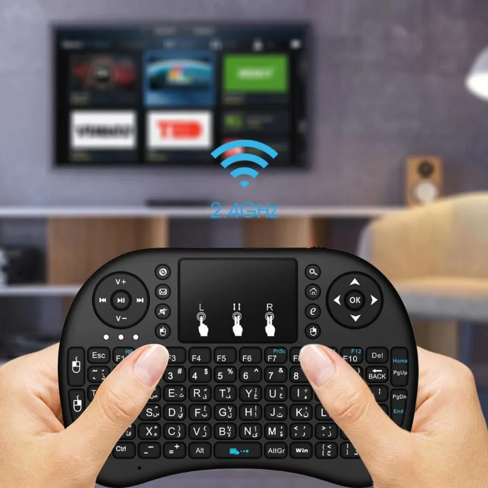 Mini Teclado Sem Fio Ideal para Smart Tv Box Iluminado Luz Led
