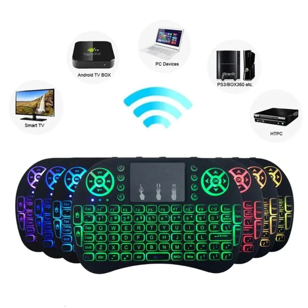Mini Teclado Sem Fio Ideal para Smart Tv Box Iluminado Luz Led