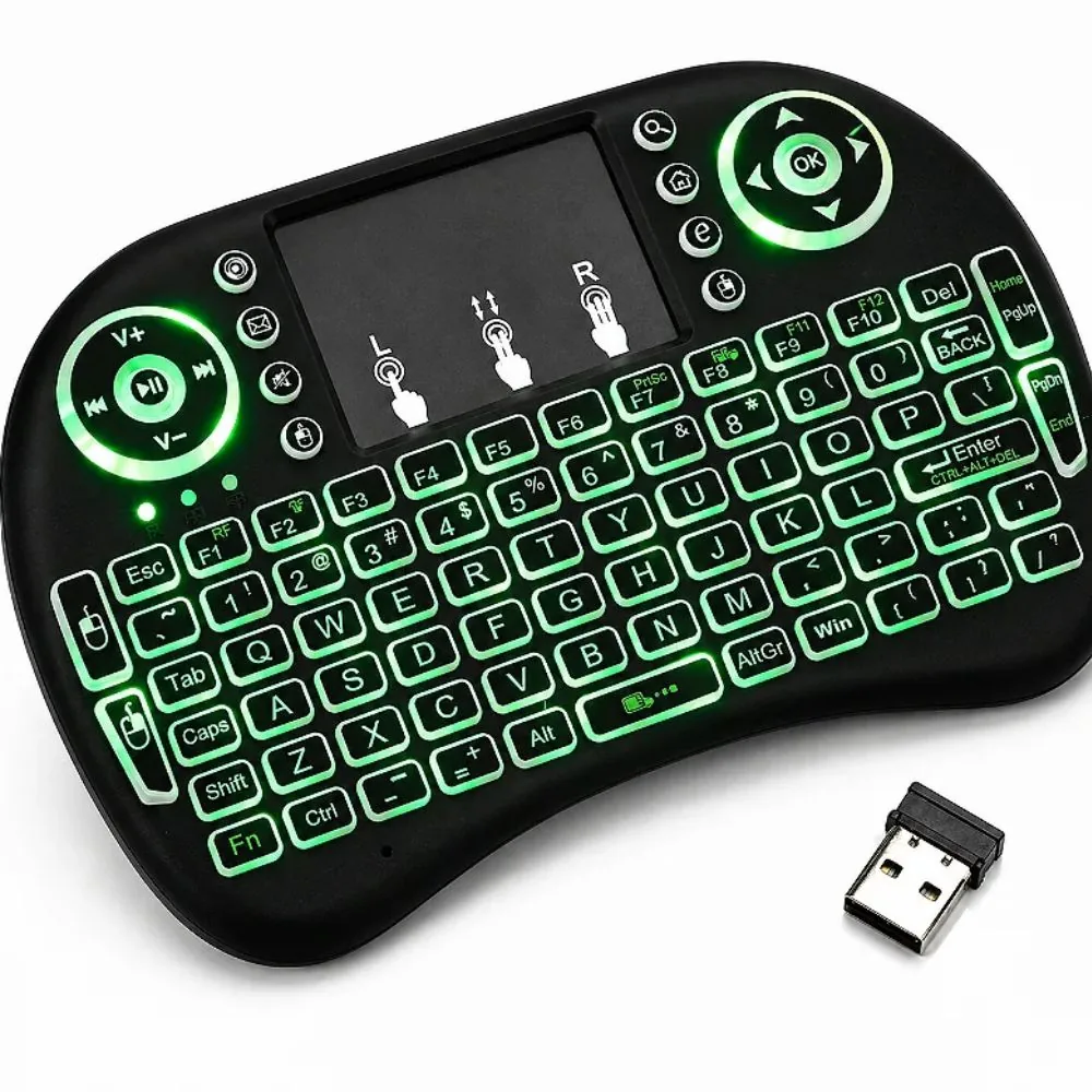Mini Teclado Sem Fio Ideal para Smart Tv Box Iluminado Luz Led