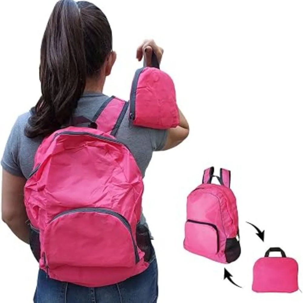 Mochila Dobrável de Nylon Compacta Impermeável 25l Unissex
