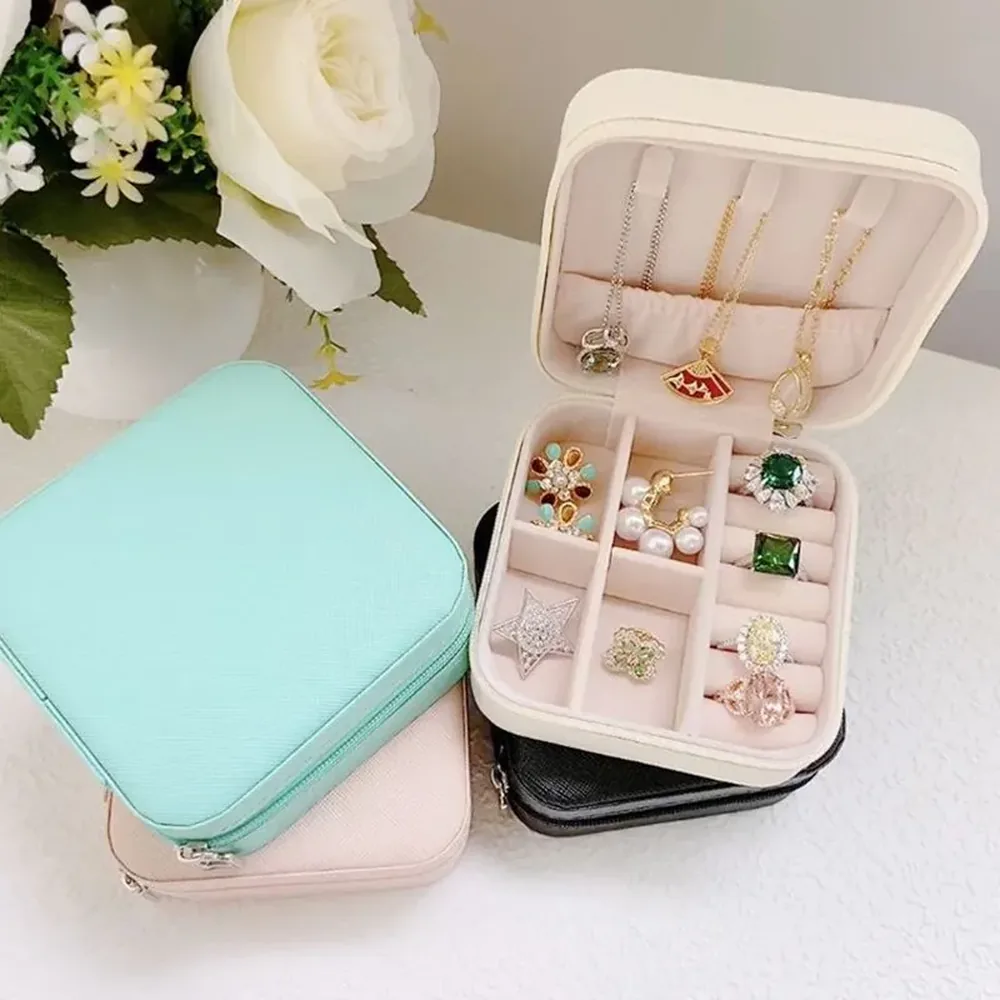 Necessaire Mini Porta Joias Portátil Estojo com Zíper