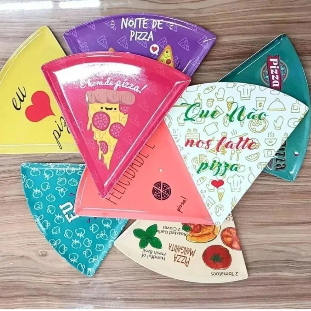 Pratos Pizza Melamina Triangular Estampas Sortidas