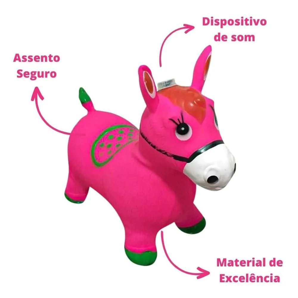 Pula Pula Inflável Infantil Cavalinho Upa Upa com Luz e Som para Crianças