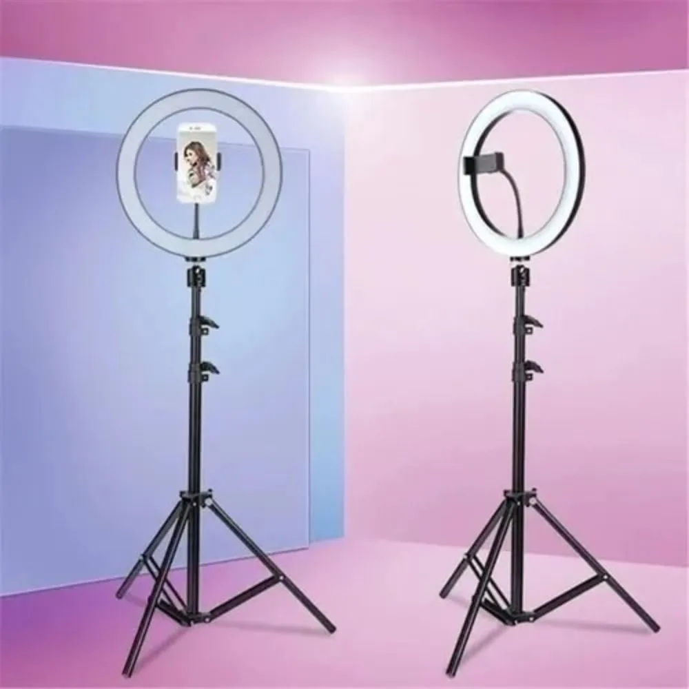 Ring Light 12 Iluminação Profissional com Tripé Ajustável Suporte Celular