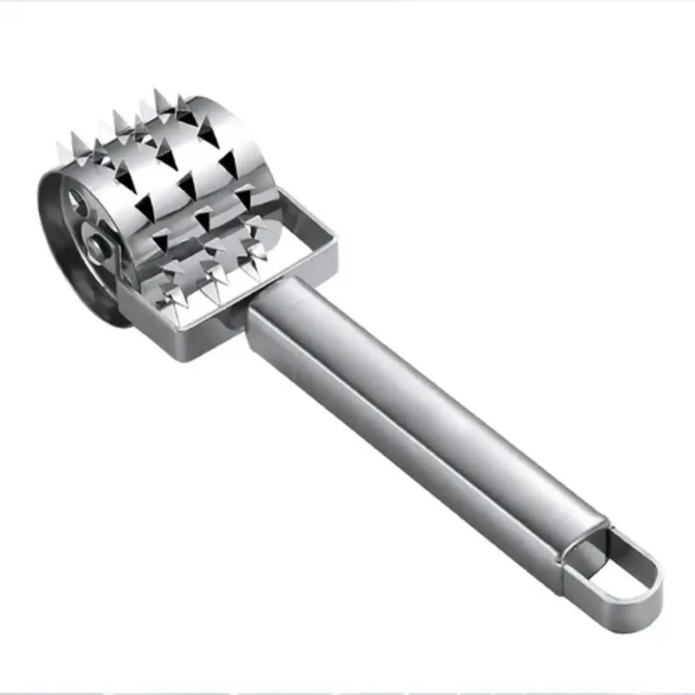 Rolo Amaciador e Triturador de Carne Manual Aço Inox Utensílio de Cozinha