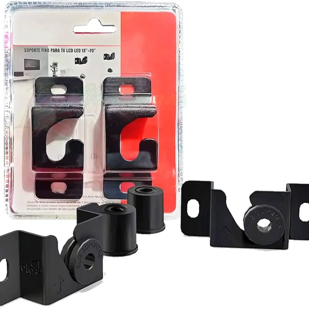 Suporte Fixo de Parede para Tv Preto Aço Resistente e Instalação Simples