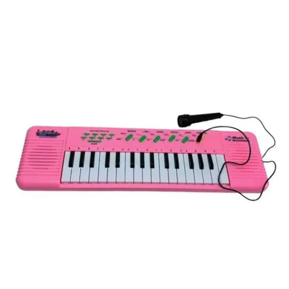 Teclado Piano Infantil 32 Teclas com Microfone Brinquedo Musical Educativo